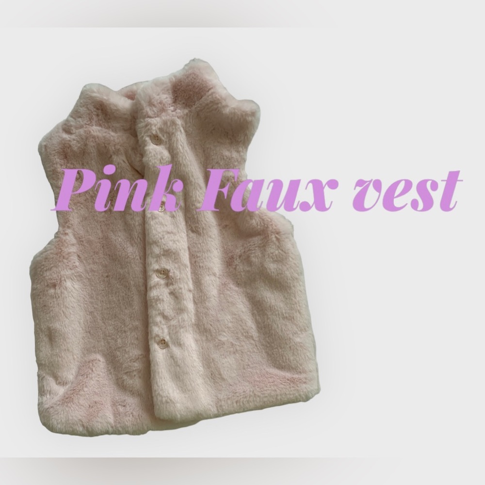 Pink faux fur kids vest